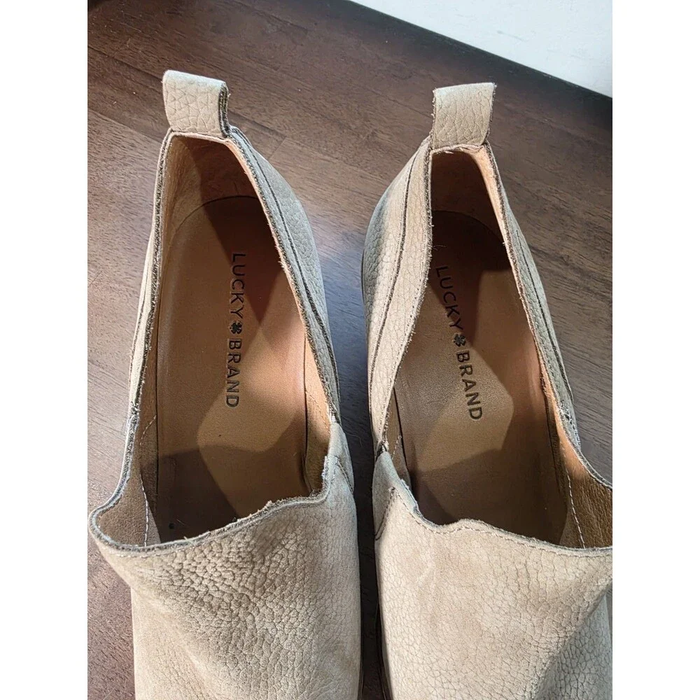 Lucky Brand Vennia Leather Low Ankle Booties Tan 10M Boots